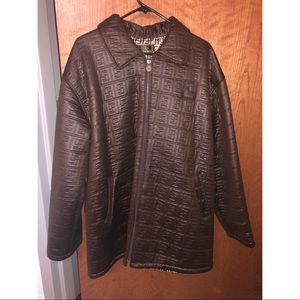 Fendi Brown Quilted Zucca Jacket